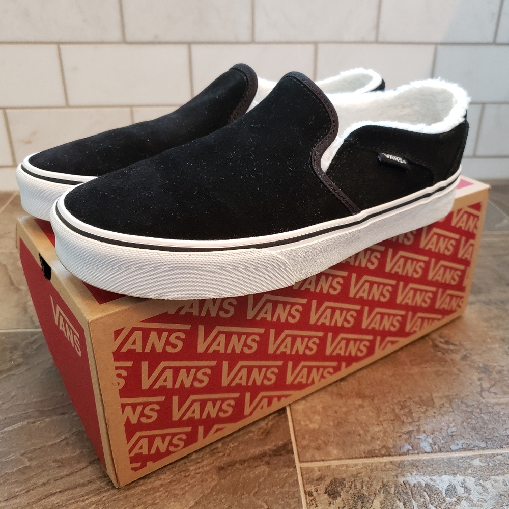 Womens Vans Cozy Asher Slip On Black 8m